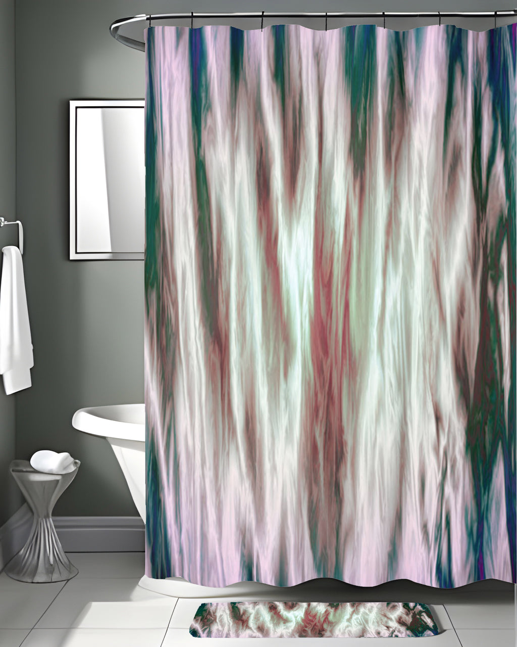 Abstract Pink Boho Sunset Shower Curtain