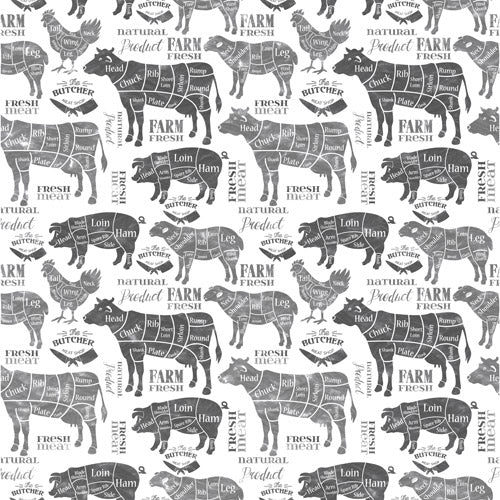 Vintage Butcher Diagram Duvet Cover