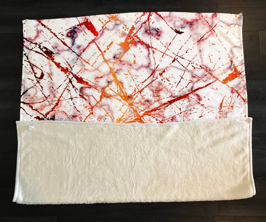 Fiery Marble Veins Fleece Sherpa Blanket