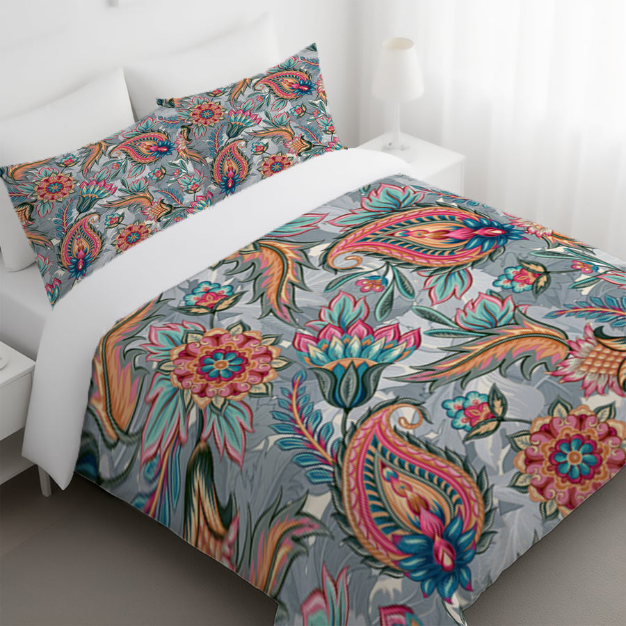 Boho Paisley Garden Duvet Cover