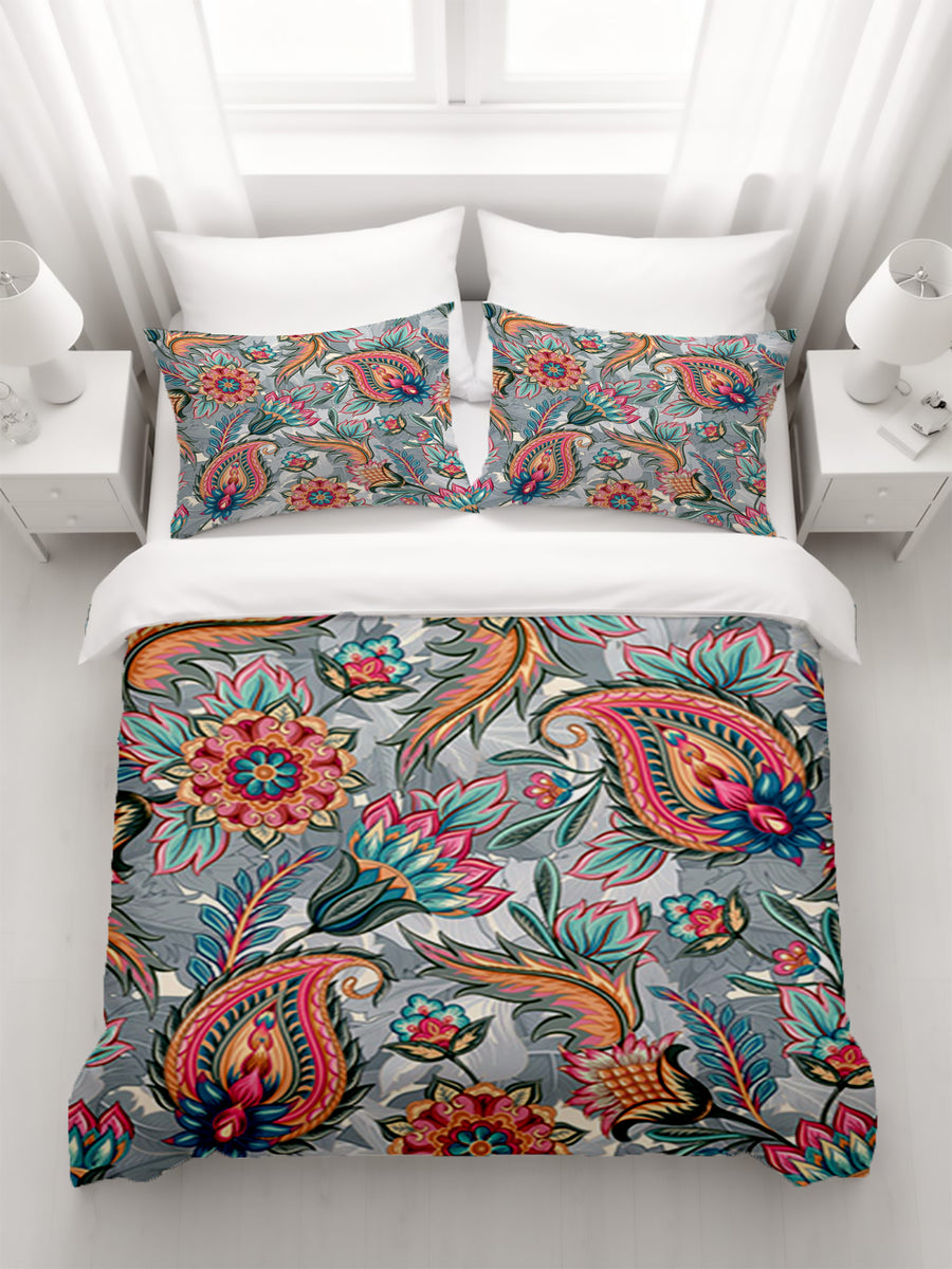 Boho Paisley Garden Duvet Cover