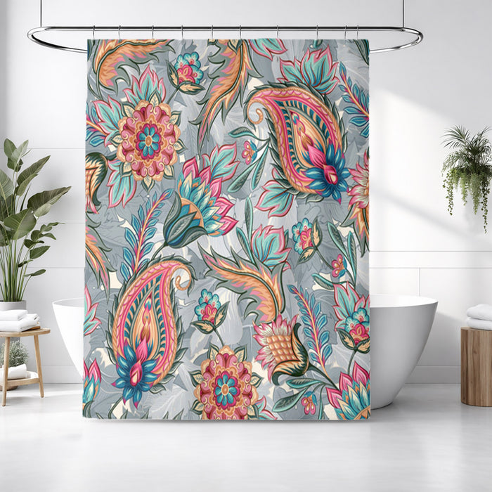 Boho Paisley Garden Shower Curtain