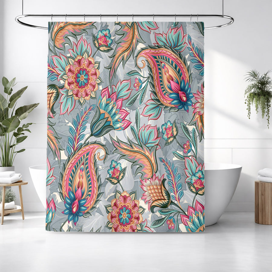 Boho Paisley Garden Shower Curtain