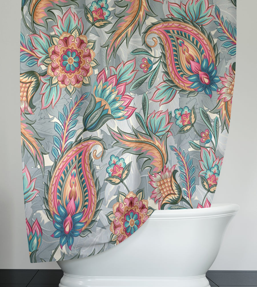 Boho Paisley Garden Shower Curtain