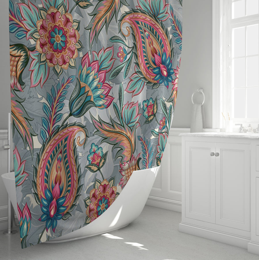 Boho Paisley Garden Shower Curtain