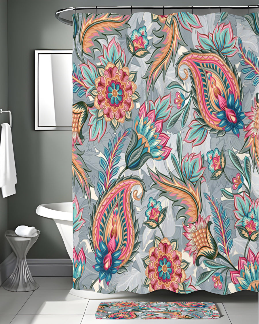 Boho Paisley Garden Shower Curtain