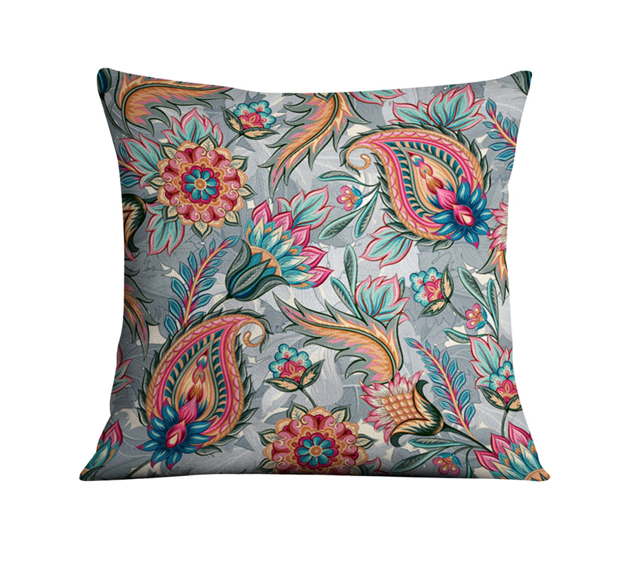 Boho Paisley Garden Throw Pillow Cover