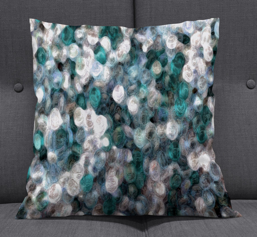 Blue Ocean Shimmer Watercolor Throw Pillow Cover