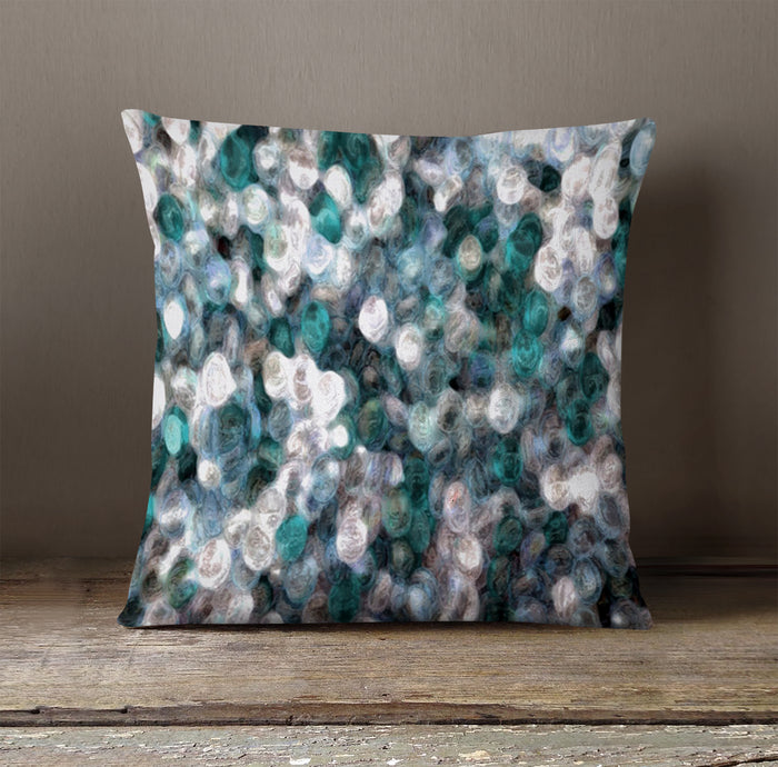 Blue Ocean Shimmer Watercolor Throw Pillow Cover