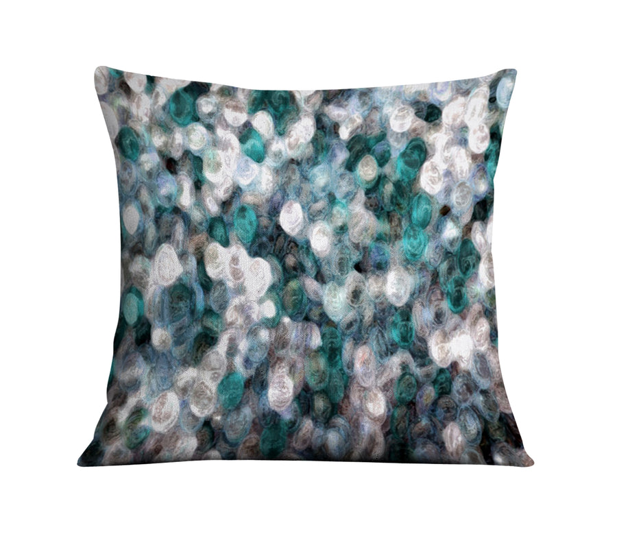 Blue Ocean Shimmer Watercolor Throw Pillow Cover
