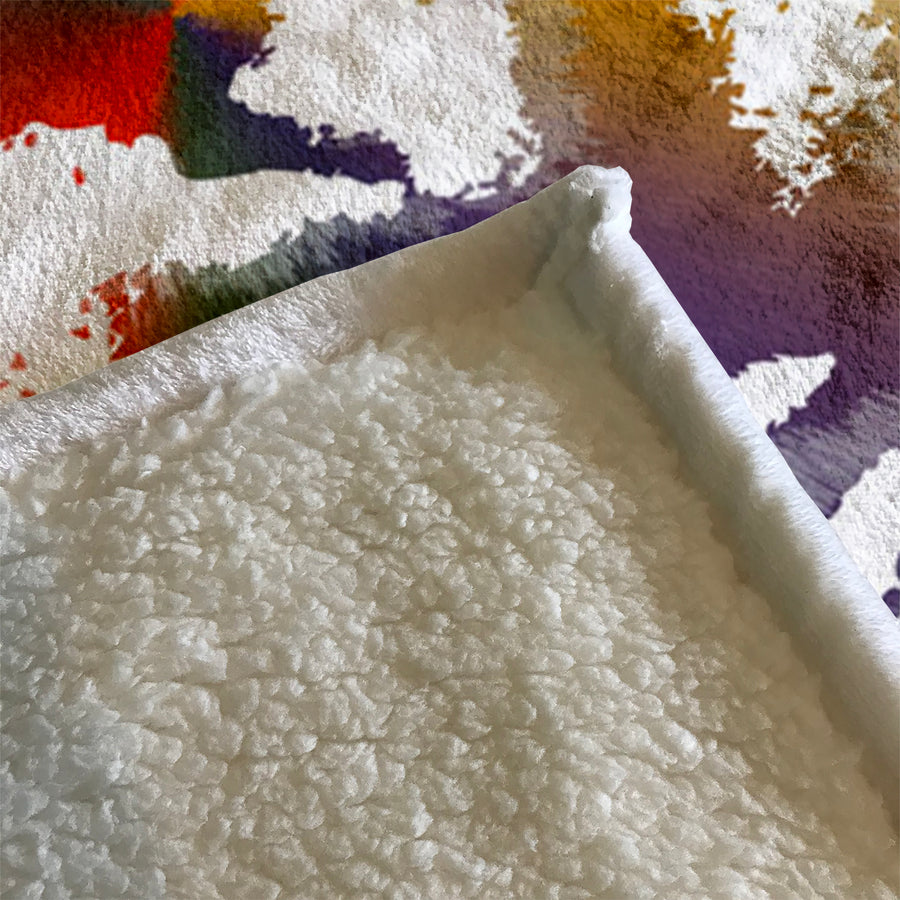 Autumn Paint Scatter Fleece Sherpa Blanket
