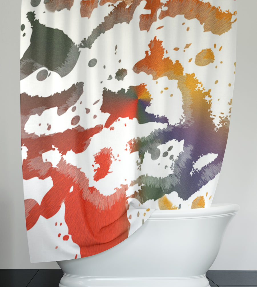 Autumn Paint Scatter Shower Curtain