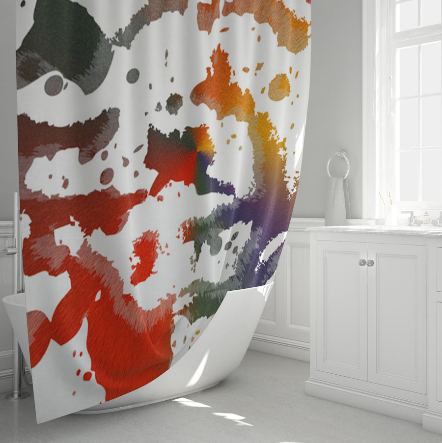 Autumn Paint Scatter Shower Curtain