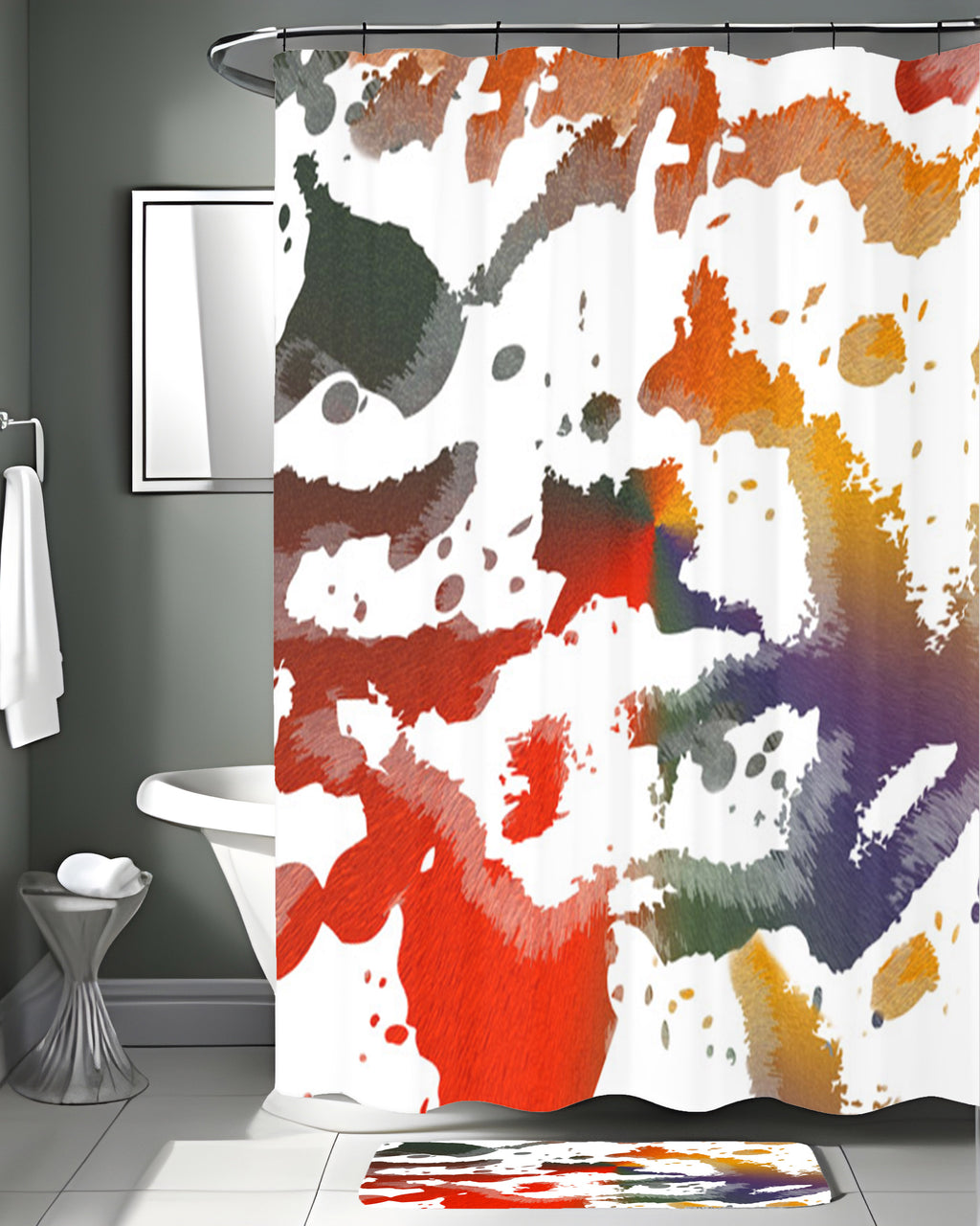 Autumn Paint Scatter Shower Curtain