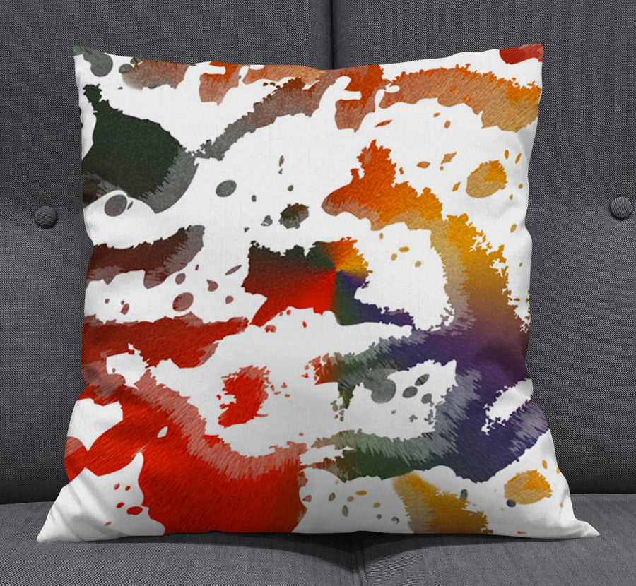 Autumn Paint Scatter Throw Pillow Cover