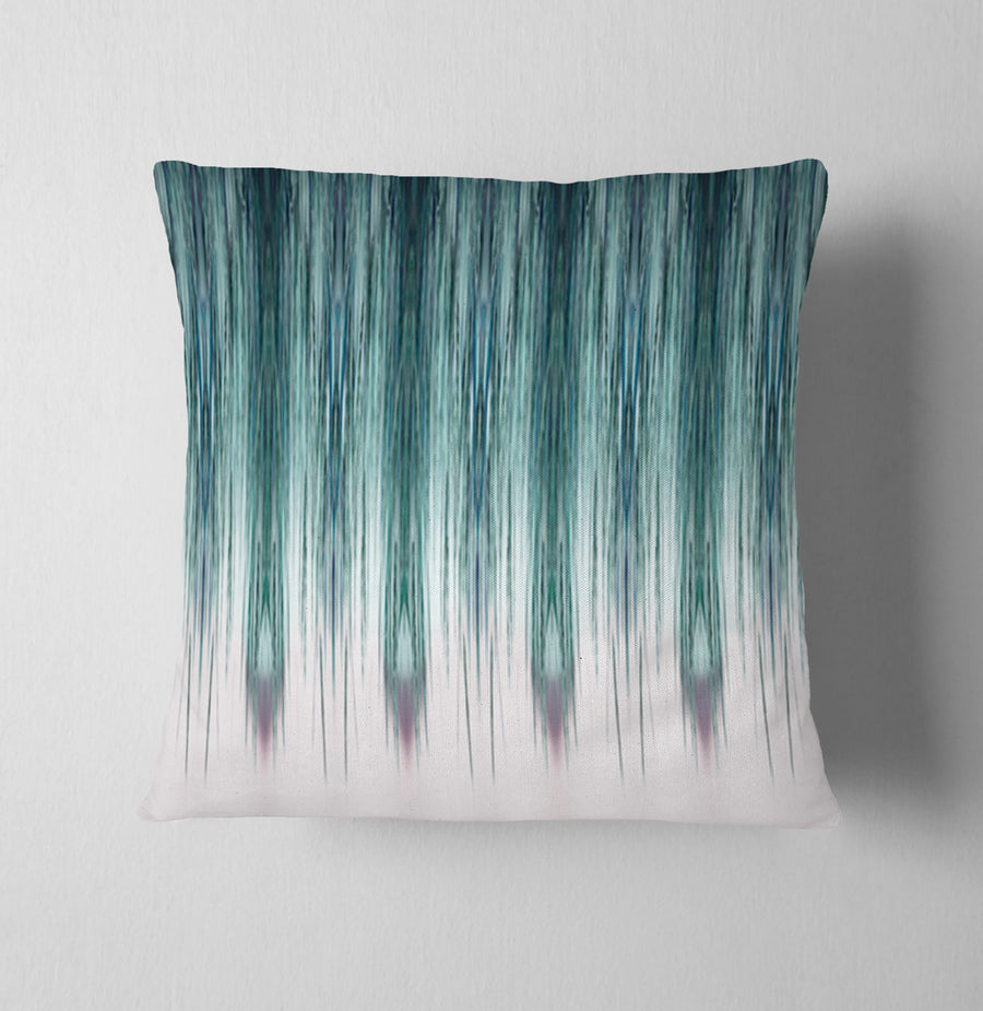 Peacock Rain Stripes Throw Pillow Cover