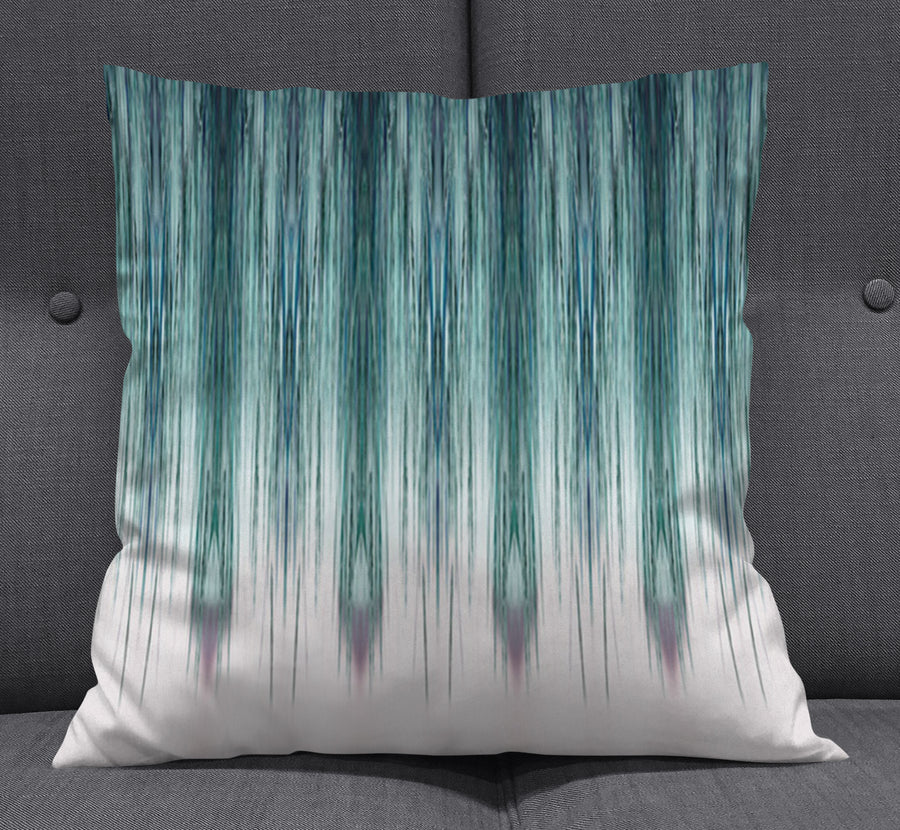 Peacock Rain Stripes Throw Pillow Cover