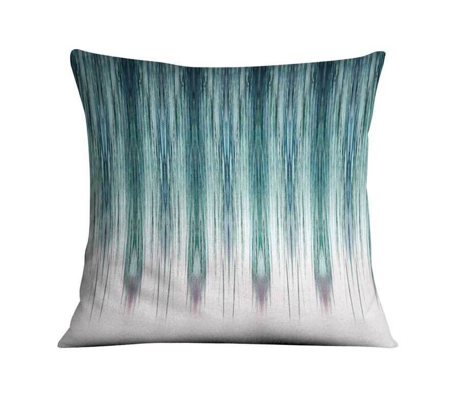 Peacock Rain Stripes Throw Pillow Cover