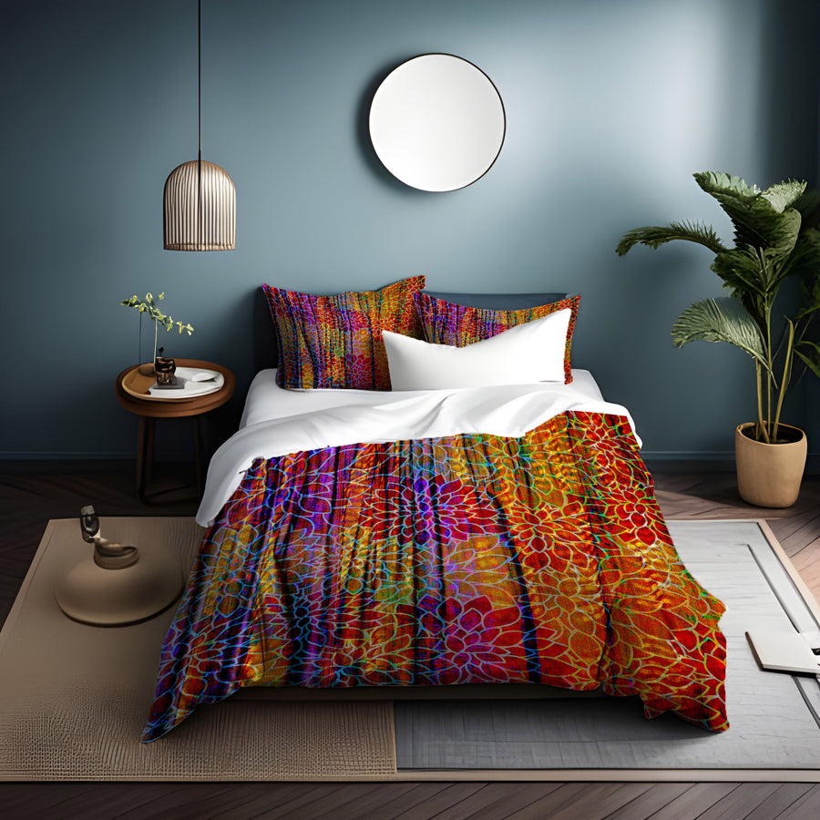Boho Floral Rags Duvet Cover
