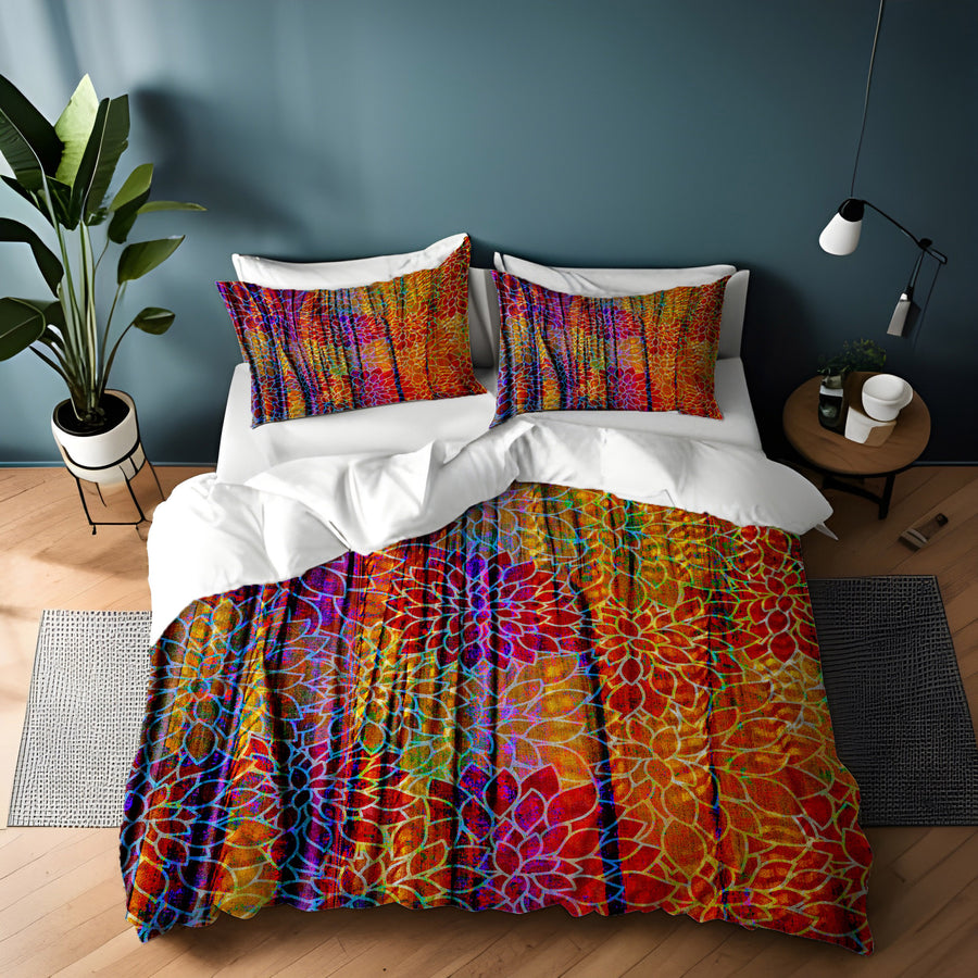 Boho Floral Rags Duvet Cover