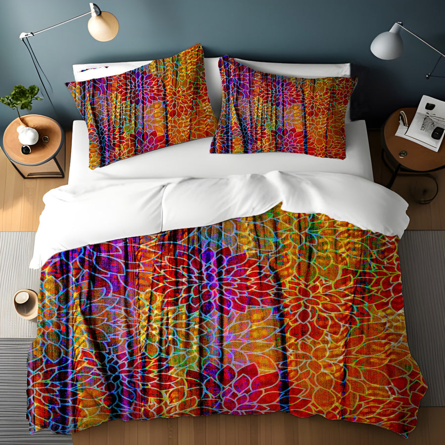 Boho Floral Rags Duvet Cover