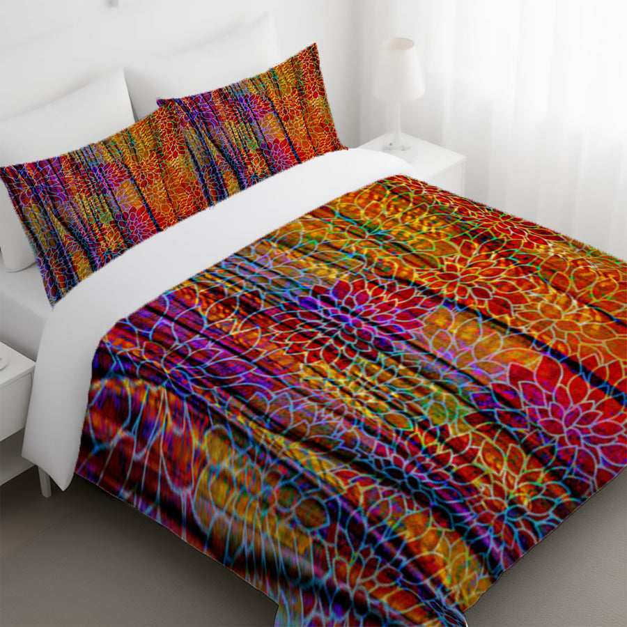 Boho Floral Rags Duvet Cover