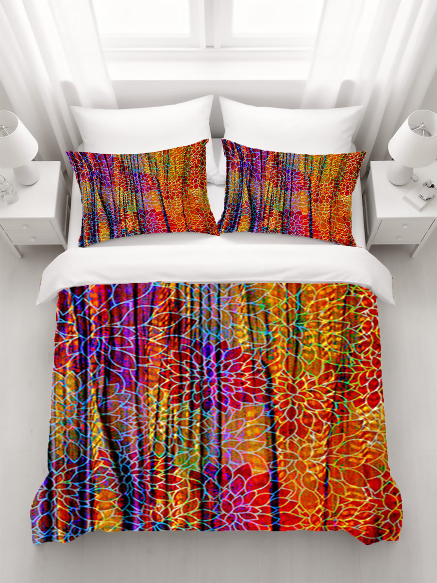 Boho Floral Rags Duvet Cover
