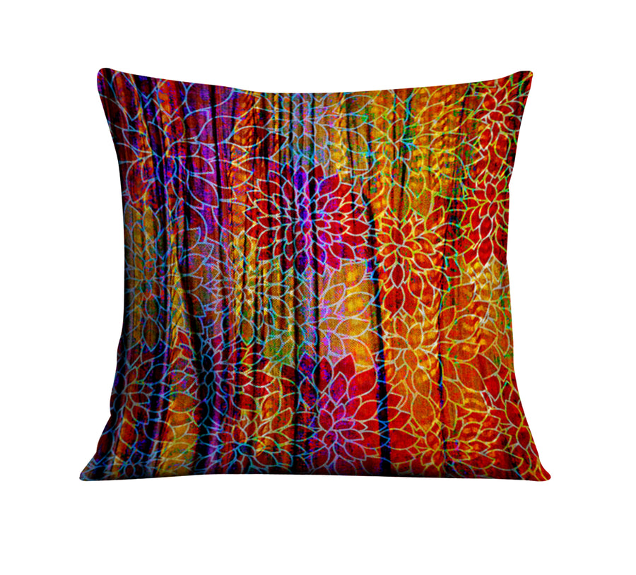 Boho Floral Rags Throw Pillow Cover