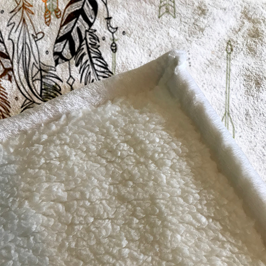 Rustic Arrow Dream Fleece Sherpa Blanket