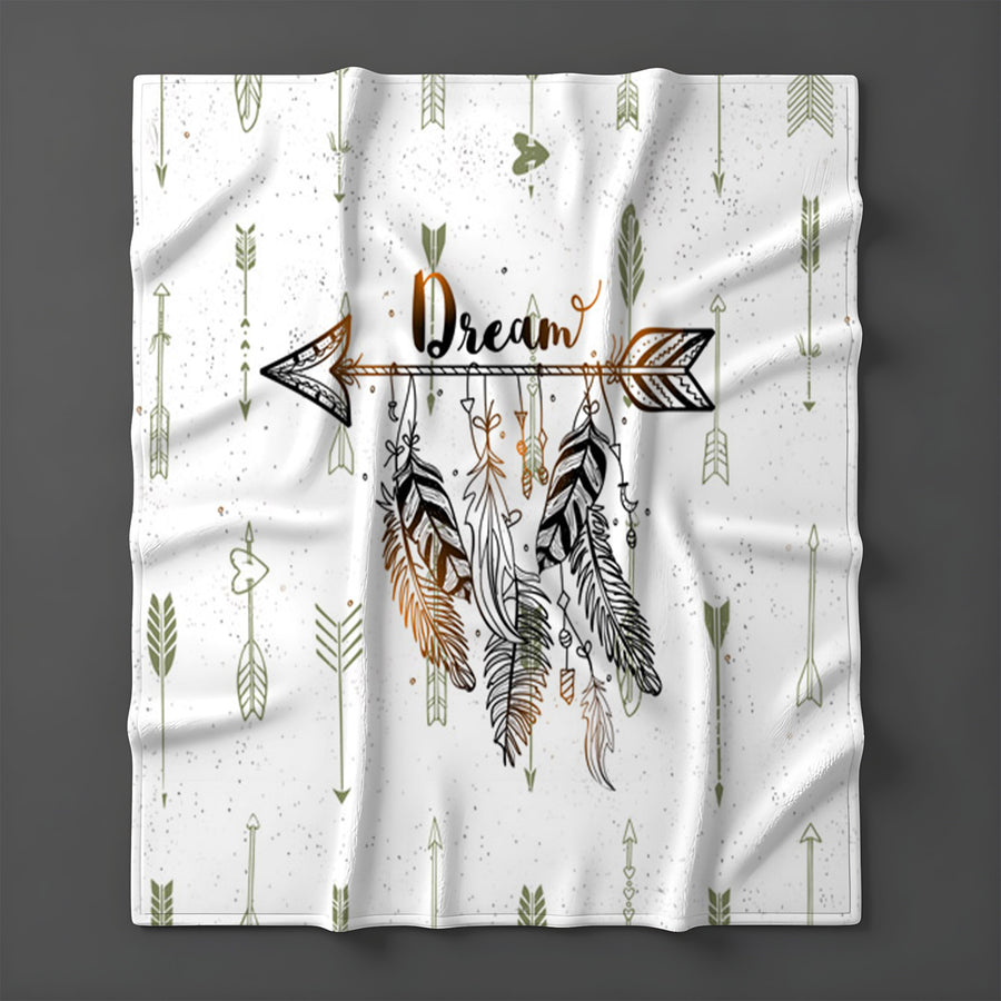 Rustic Arrow Dream Fleece Sherpa Blanket