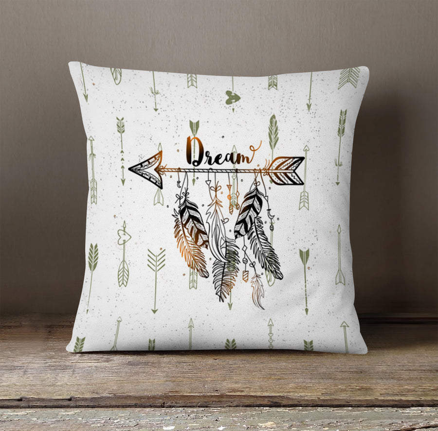 Rustic Arrow Dream Throw Pillow Cover