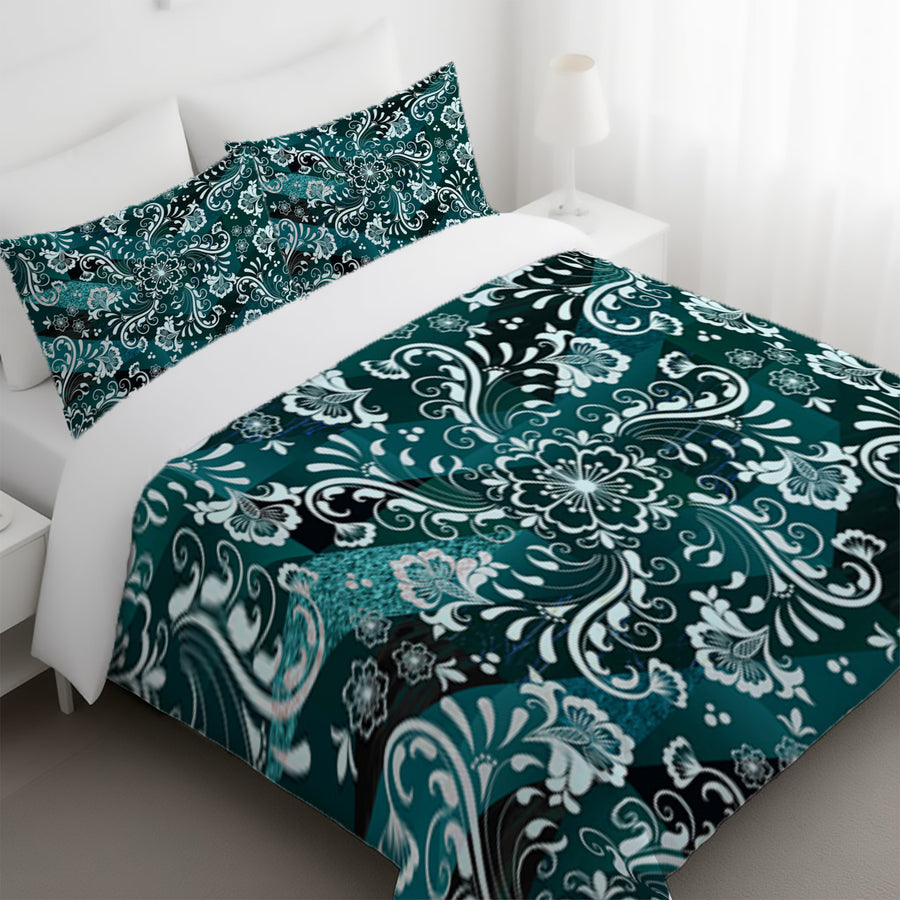 Emerald Ornate Tile Duvet Cover