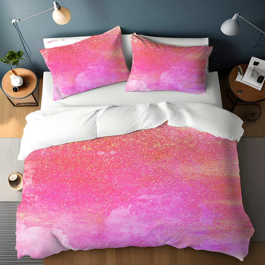 Pink Watercolor Texture Pattern Duvet Cover