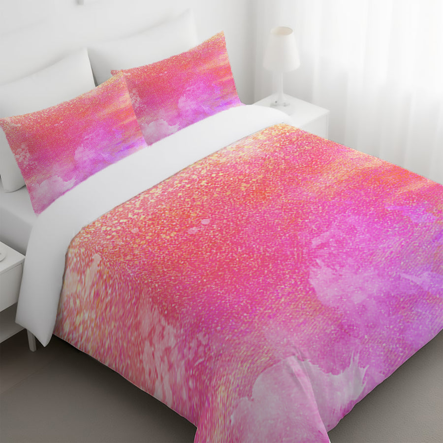 Pink Watercolor Texture Pattern Duvet Cover
