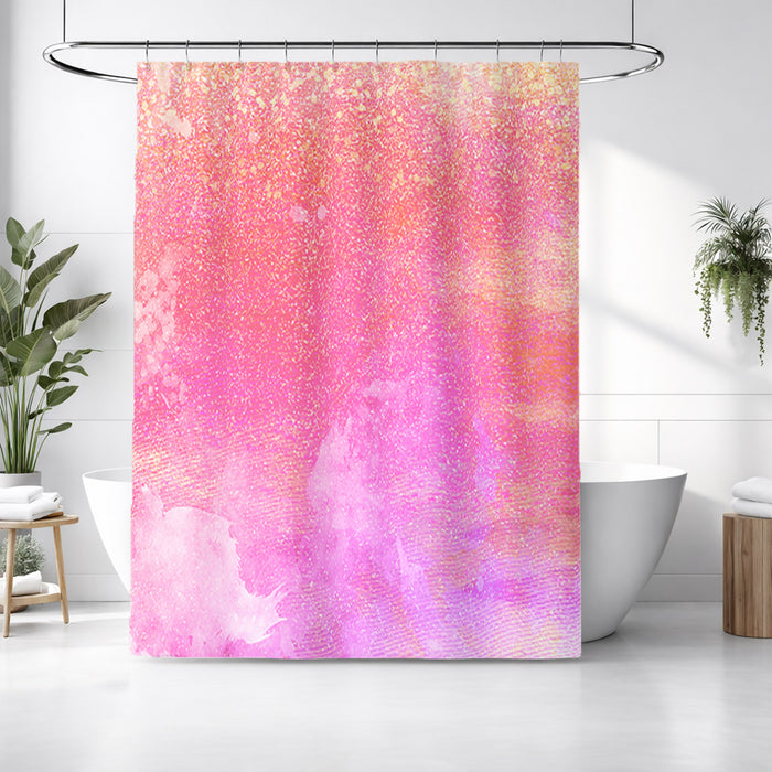 Abstract Pink Shimmer Watercolor Shower Curtain