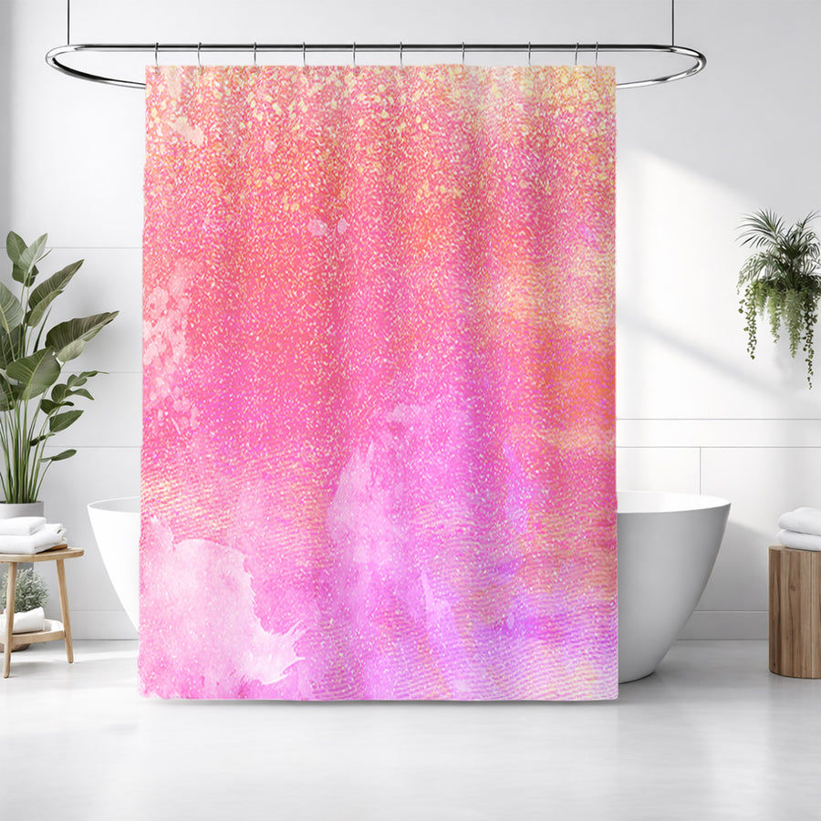 Abstract Pink Shimmer Watercolor Shower Curtain