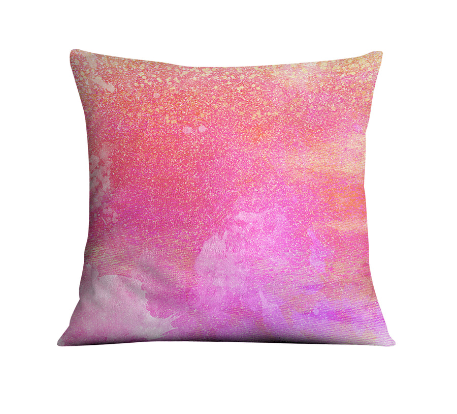 Abstract Pink Shimmer Watercolor Throw Pillow Cover