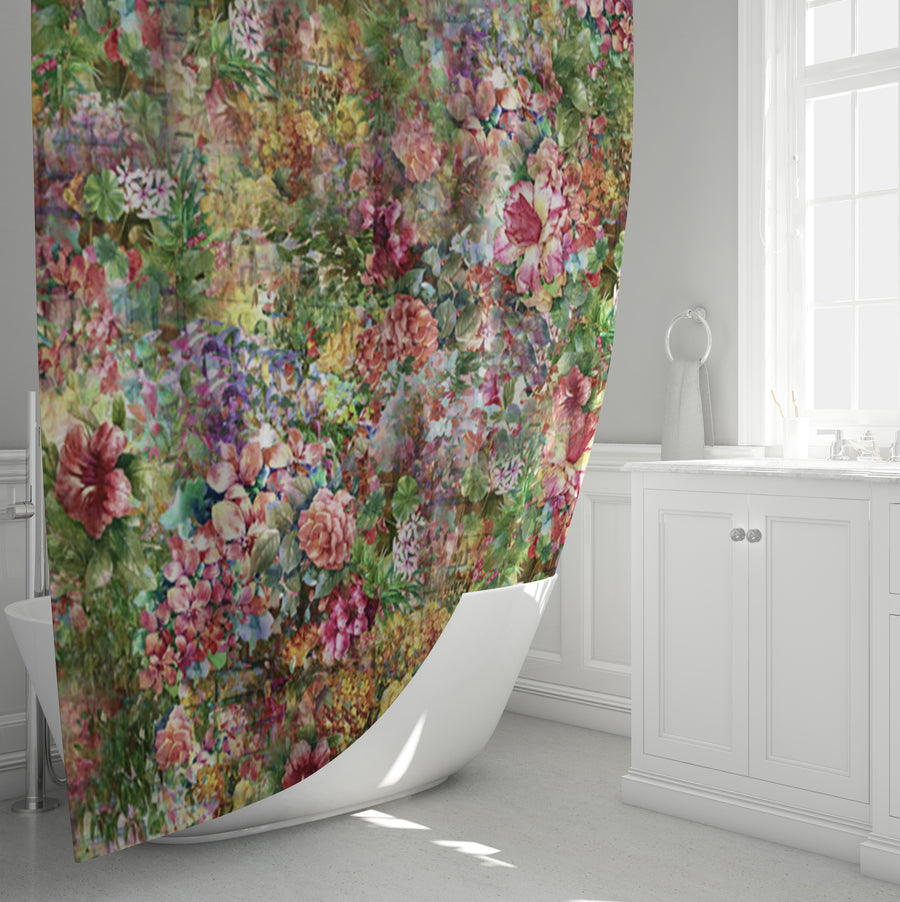 Vintage Garden Collage Shower Curtain