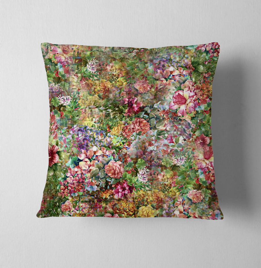 Vintage Garden Collage Throw Pillow Cover