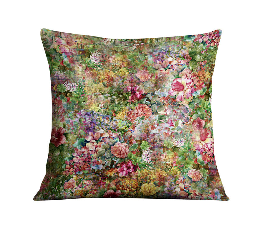 Vintage Garden Collage Throw Pillow Cover