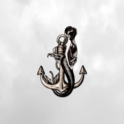 Gray Anchor Nautical Illustration Artwork