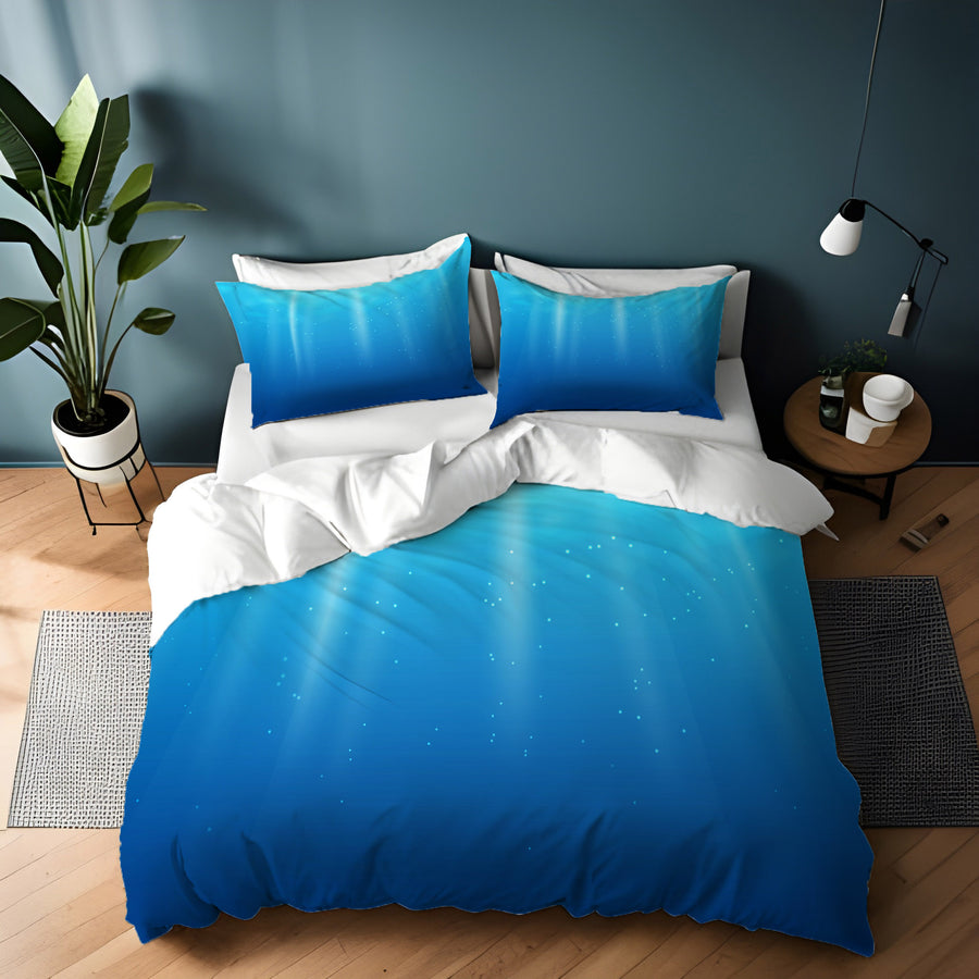 Blue Underwater Light Gradient Pattern Duvet Cover