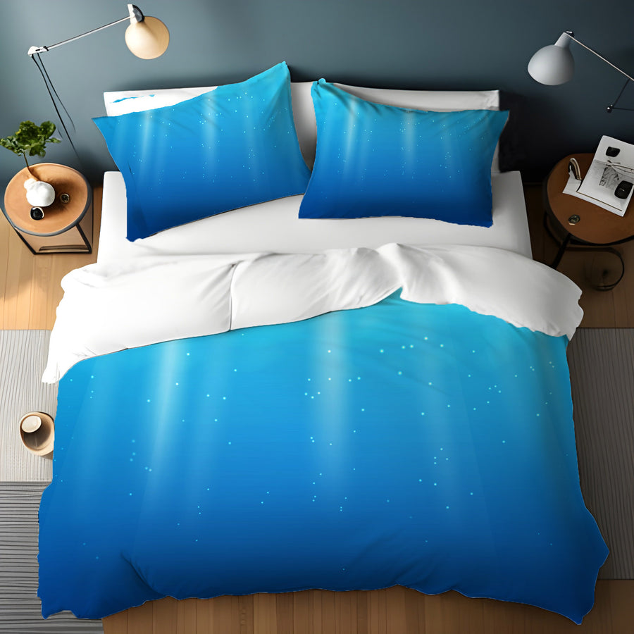 Blue Underwater Light Gradient Pattern Duvet Cover