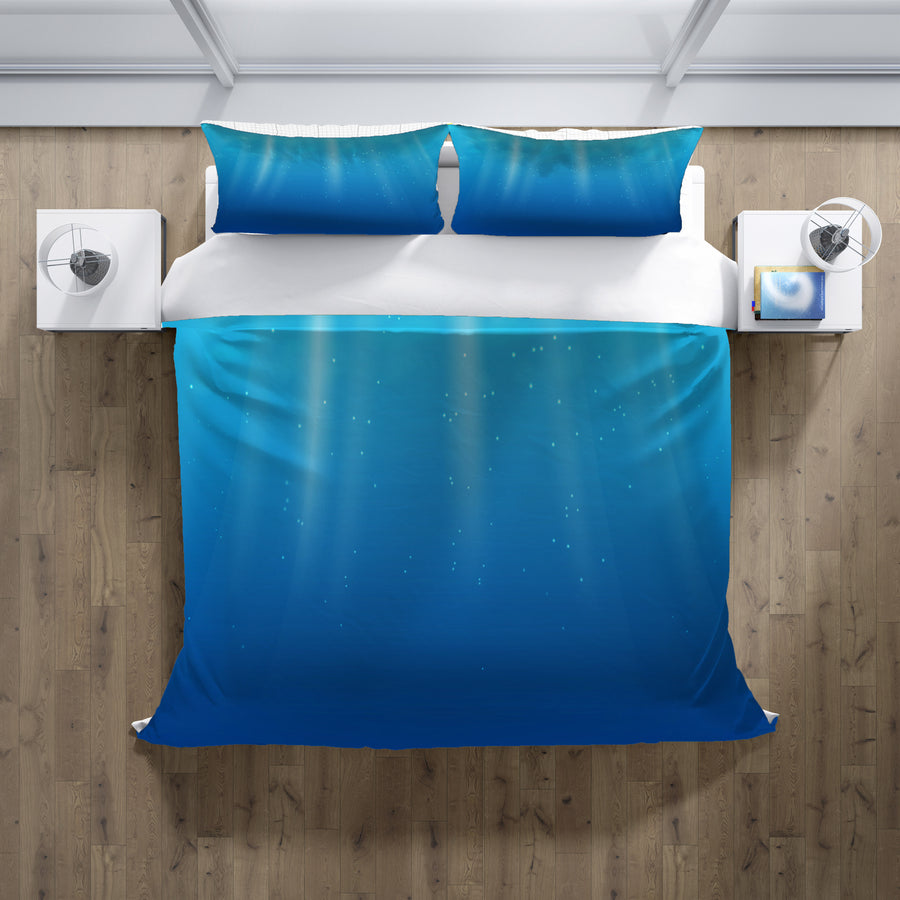 Blue Underwater Light Gradient Pattern Duvet Cover
