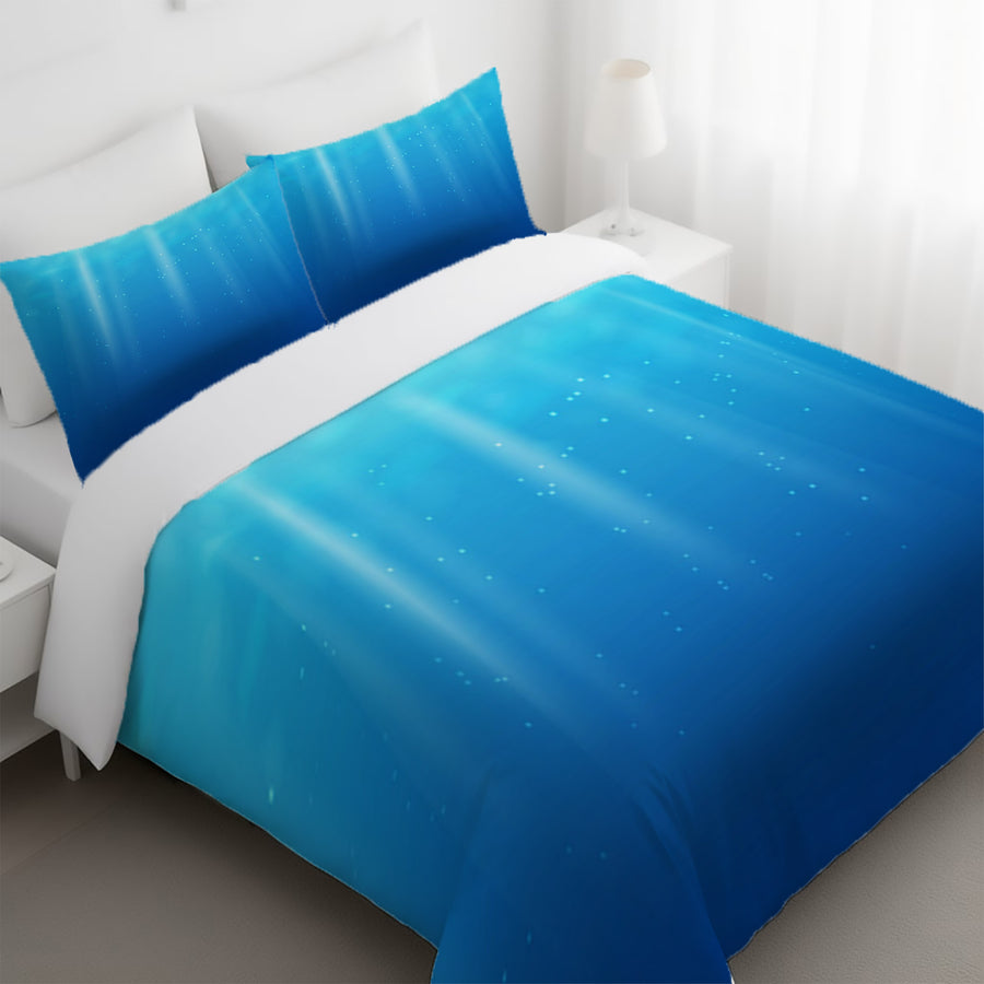 Blue Underwater Light Gradient Pattern Duvet Cover