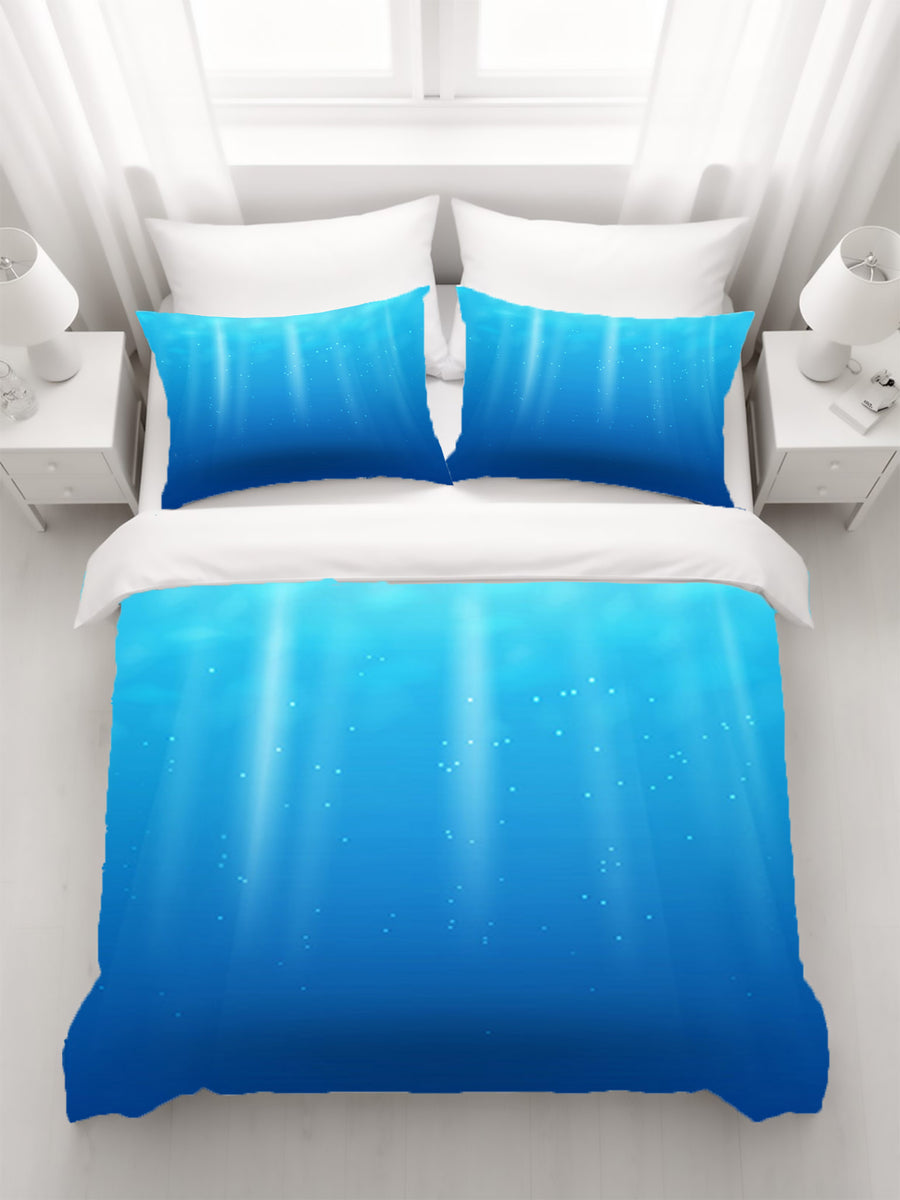 Blue Underwater Light Gradient Pattern Duvet Cover