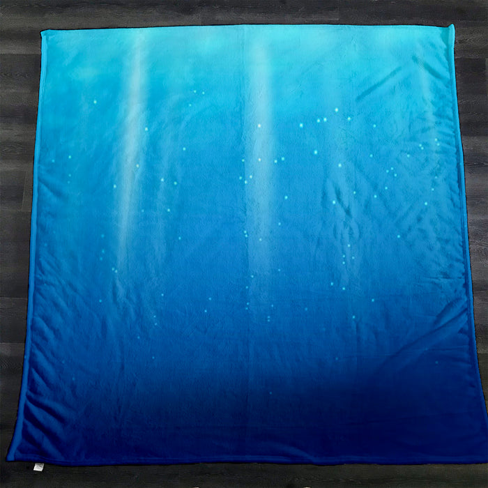 Blue Underwater Light Gradient Pattern Fleece Sherpa Blanket