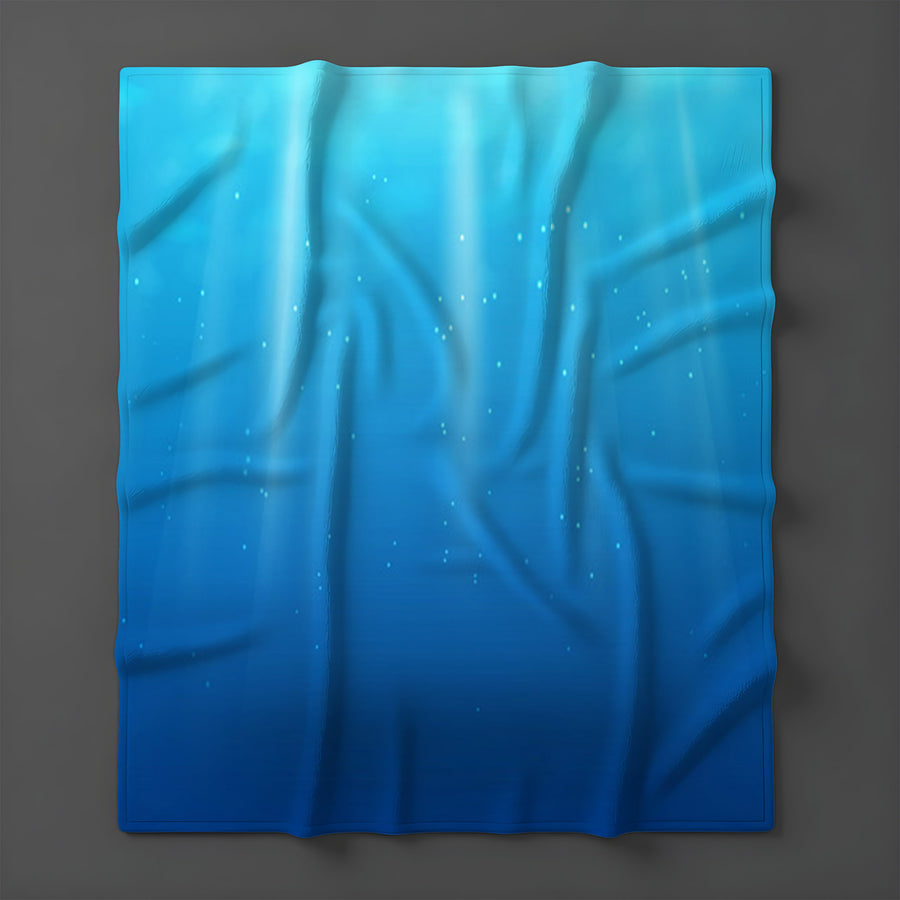 Blue Underwater Light Gradient Pattern Fleece Sherpa Blanket