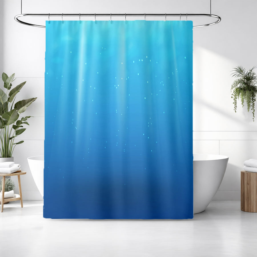Blue Underwater Light Gradient Pattern Shower Curtain