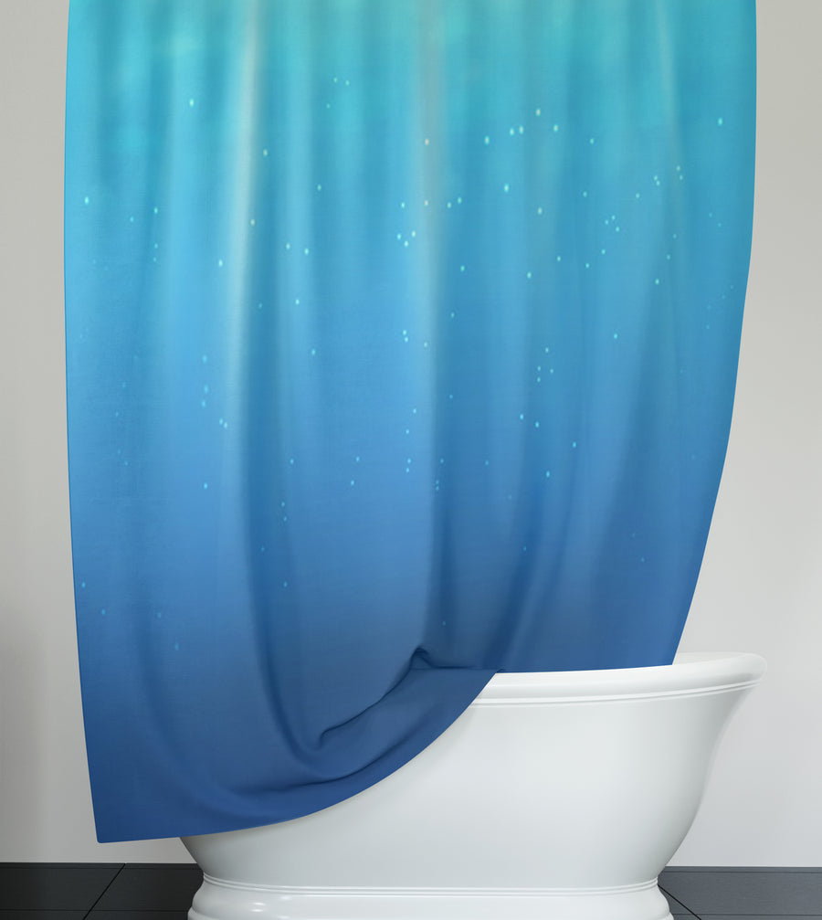 Blue Underwater Light Gradient Pattern Shower Curtain